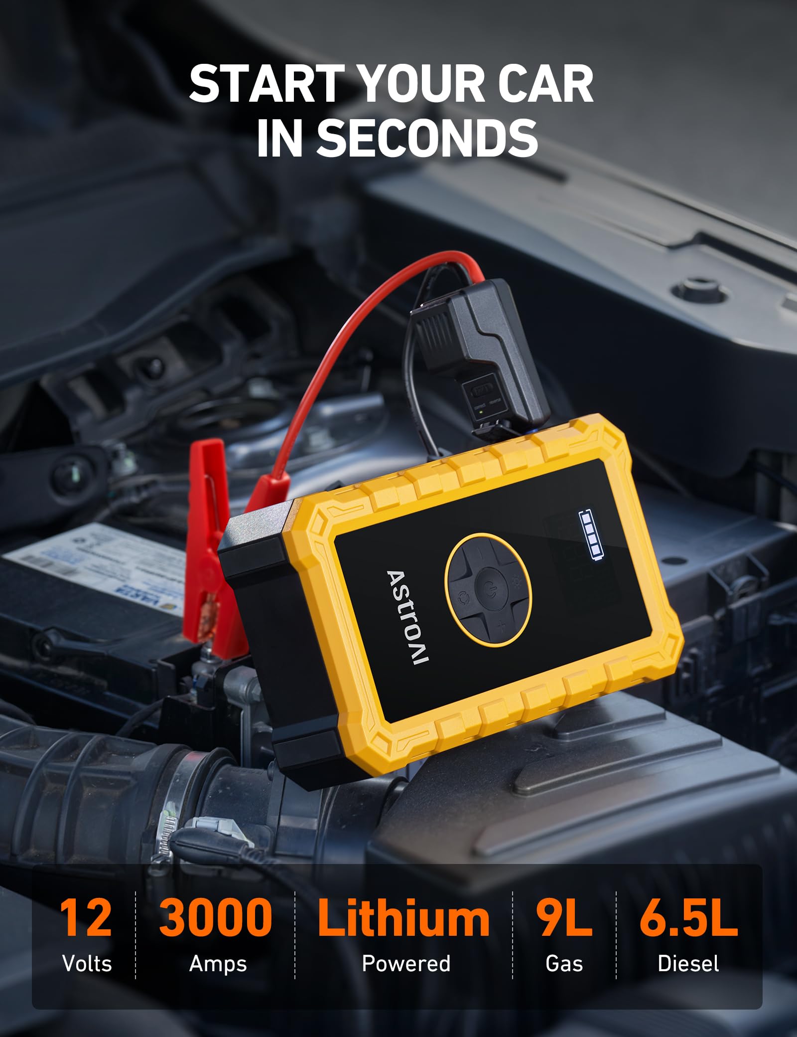 AstroAI S8 air compressor 150psi delivers fast tire inflation on the go.