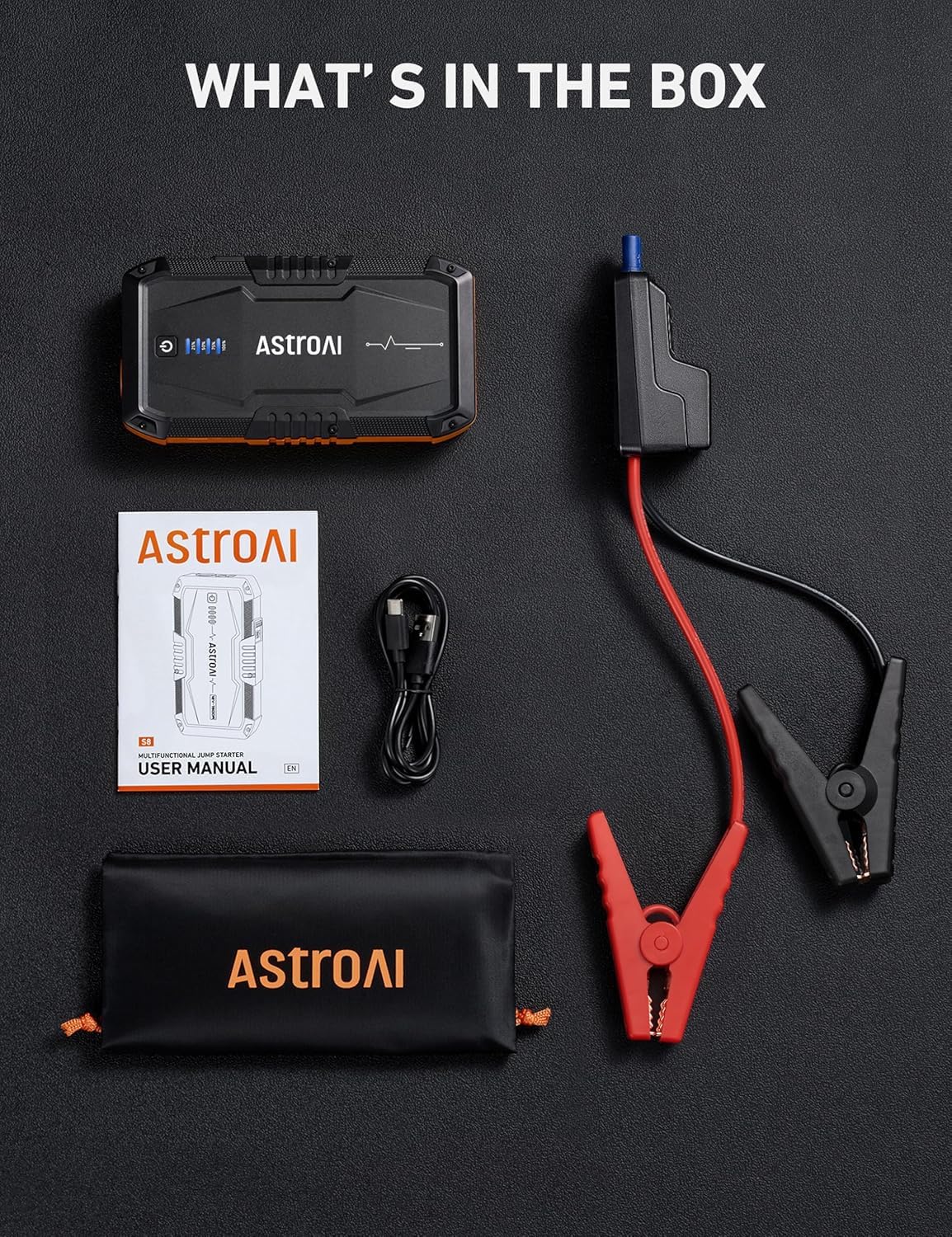 AstroAI S8 carrying case keeps accessories organized at home or on trips
