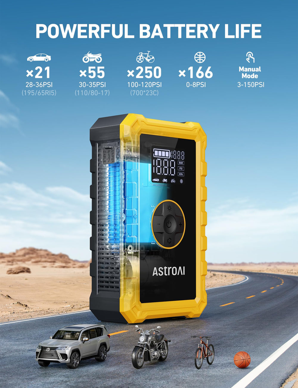 AstroAI S8 safety protections ensure safe operation during jumps and inflation.