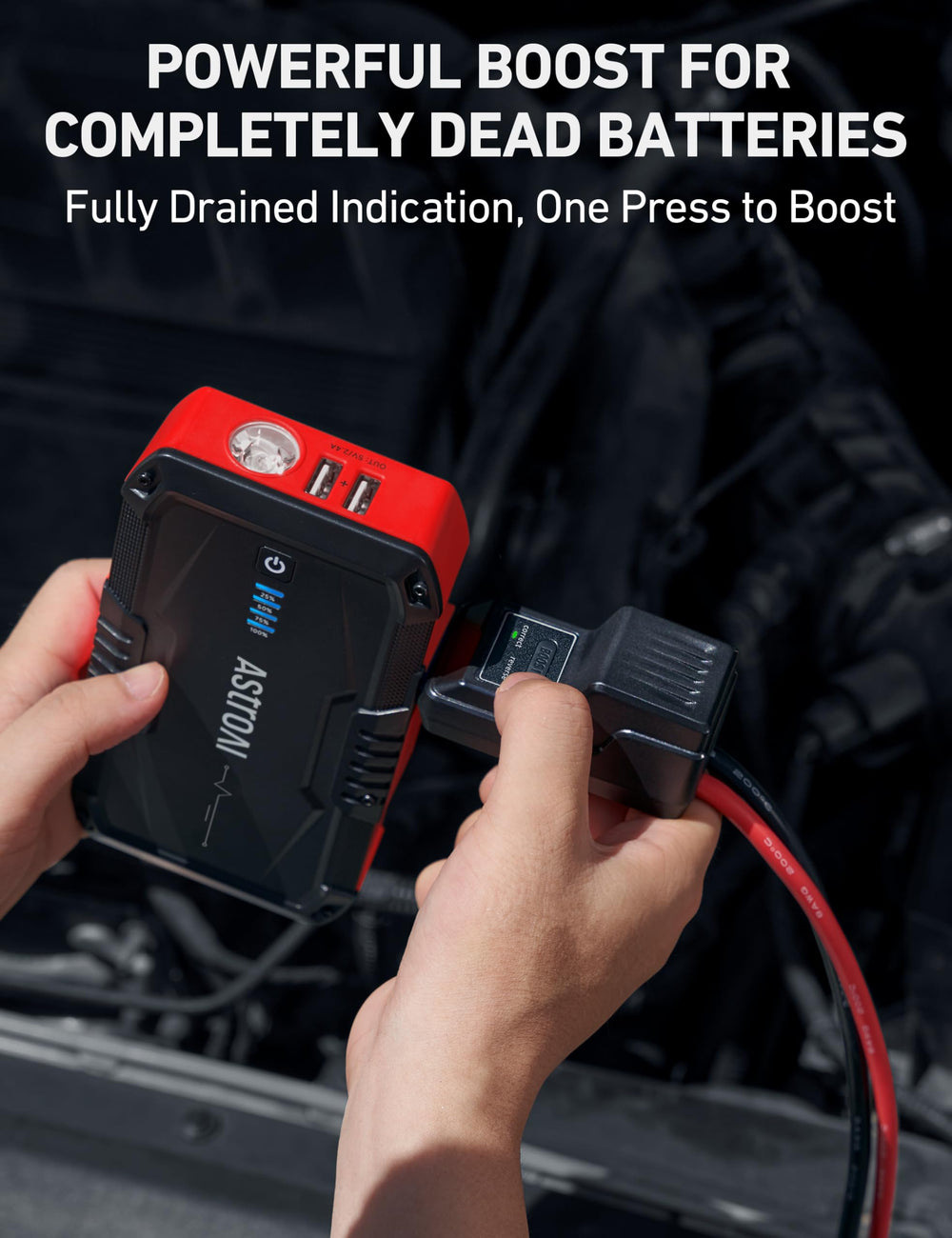 AstroAI S8 smart boost mode detects voltage to enable starting