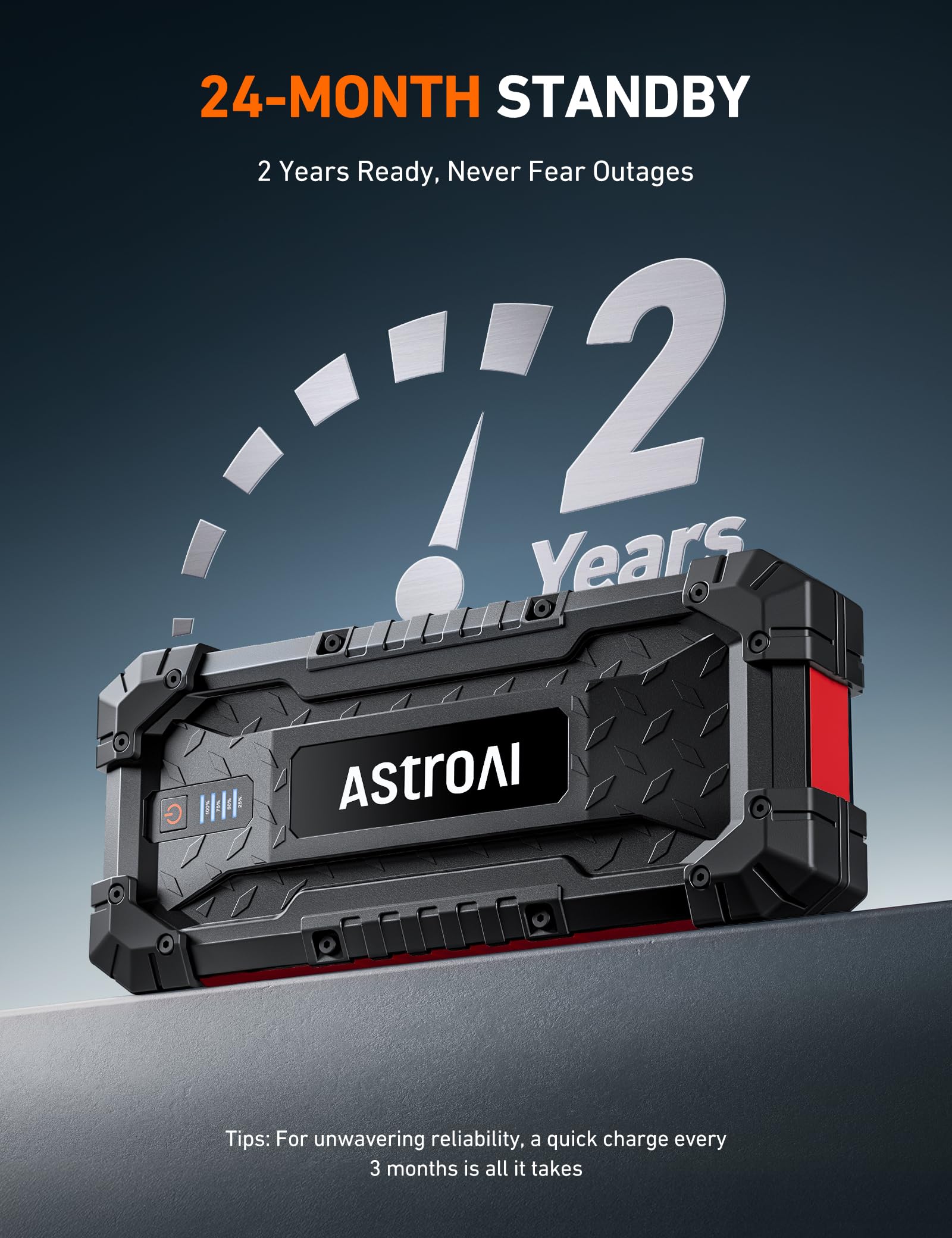 AstroAI S8 Ultra compact jump starter fitting easily in a glove box