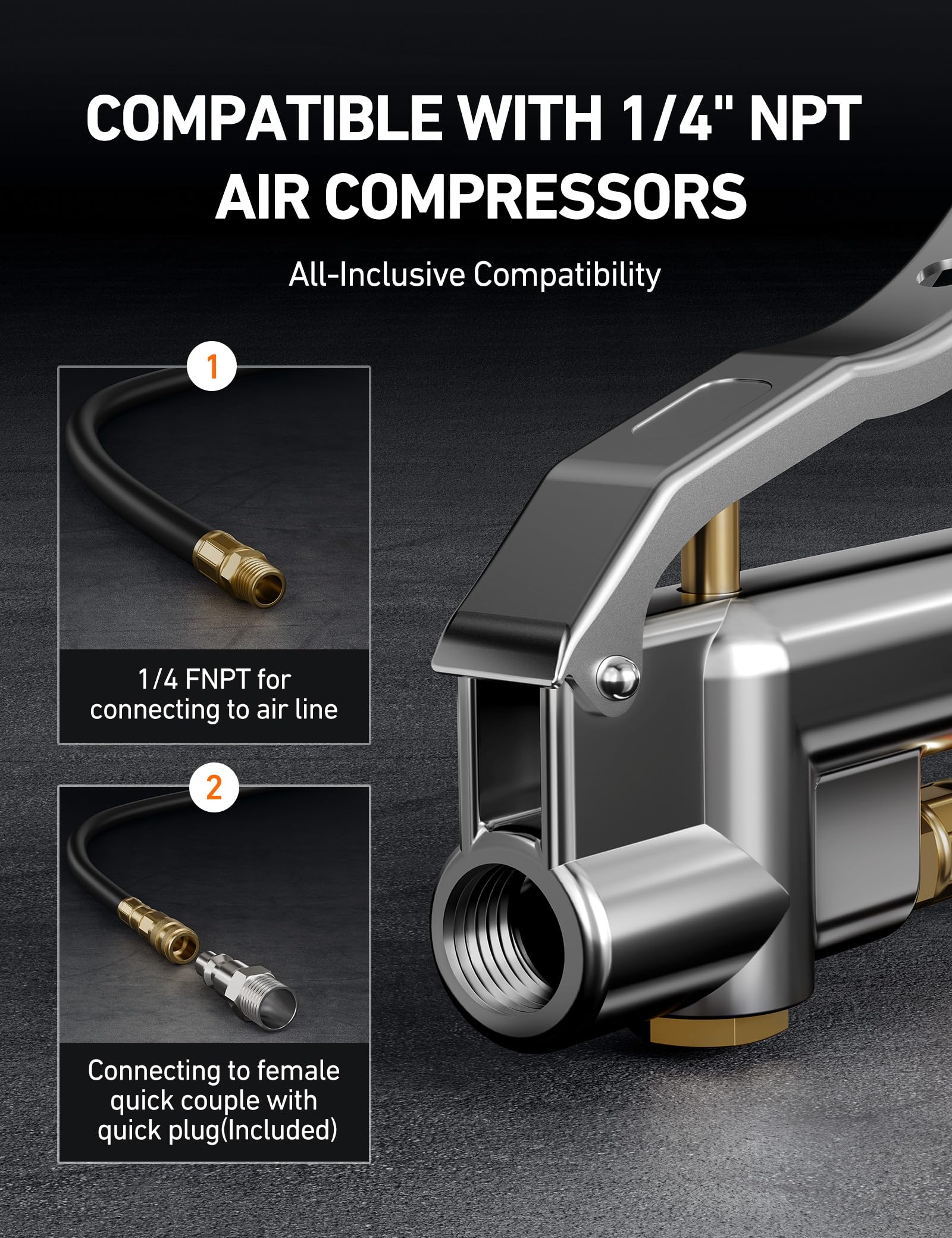 AstroAI 1/4-in NPT connector compatibility for various compressors