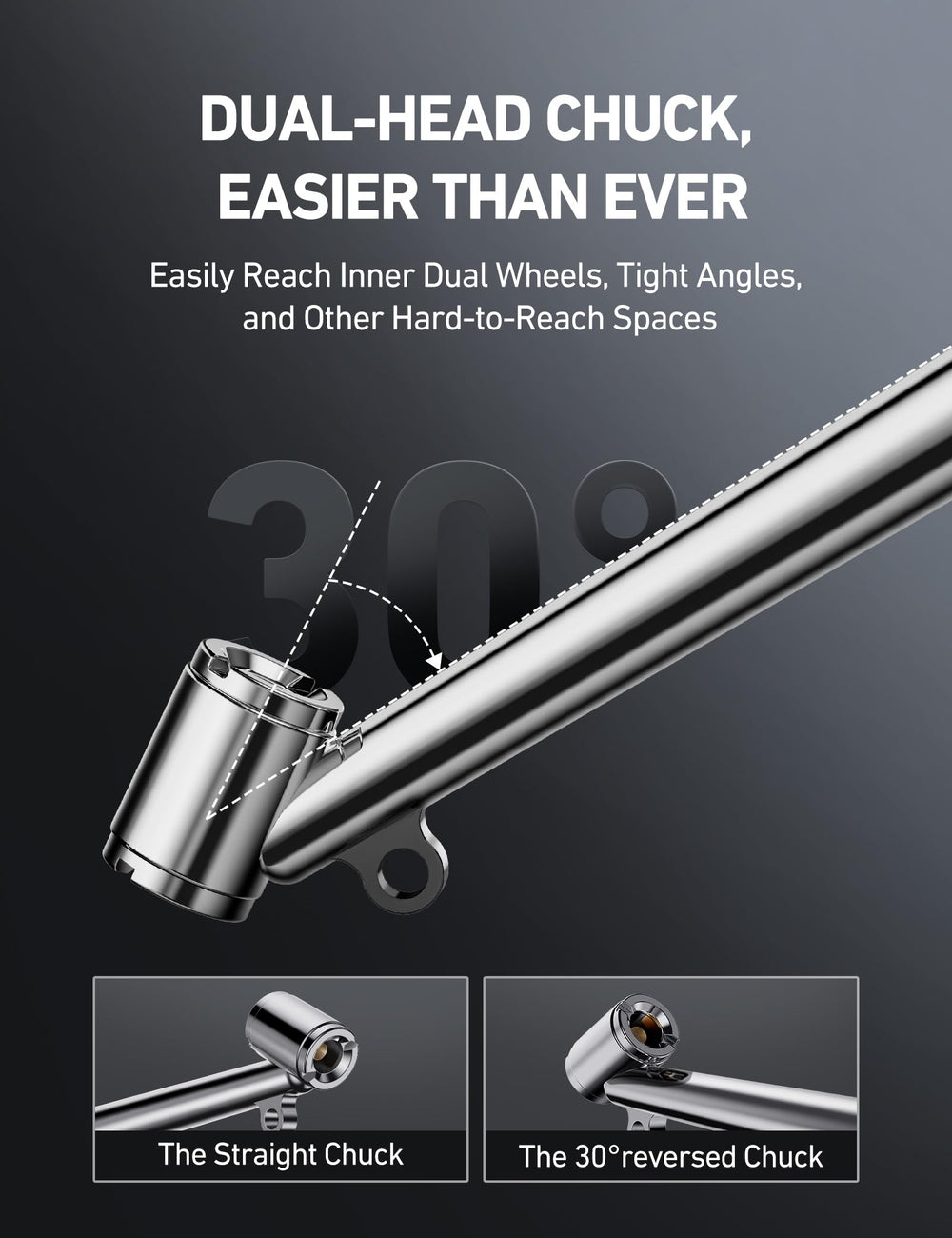 AstroAI long 25.6-inch wand reaches elevated tires easily