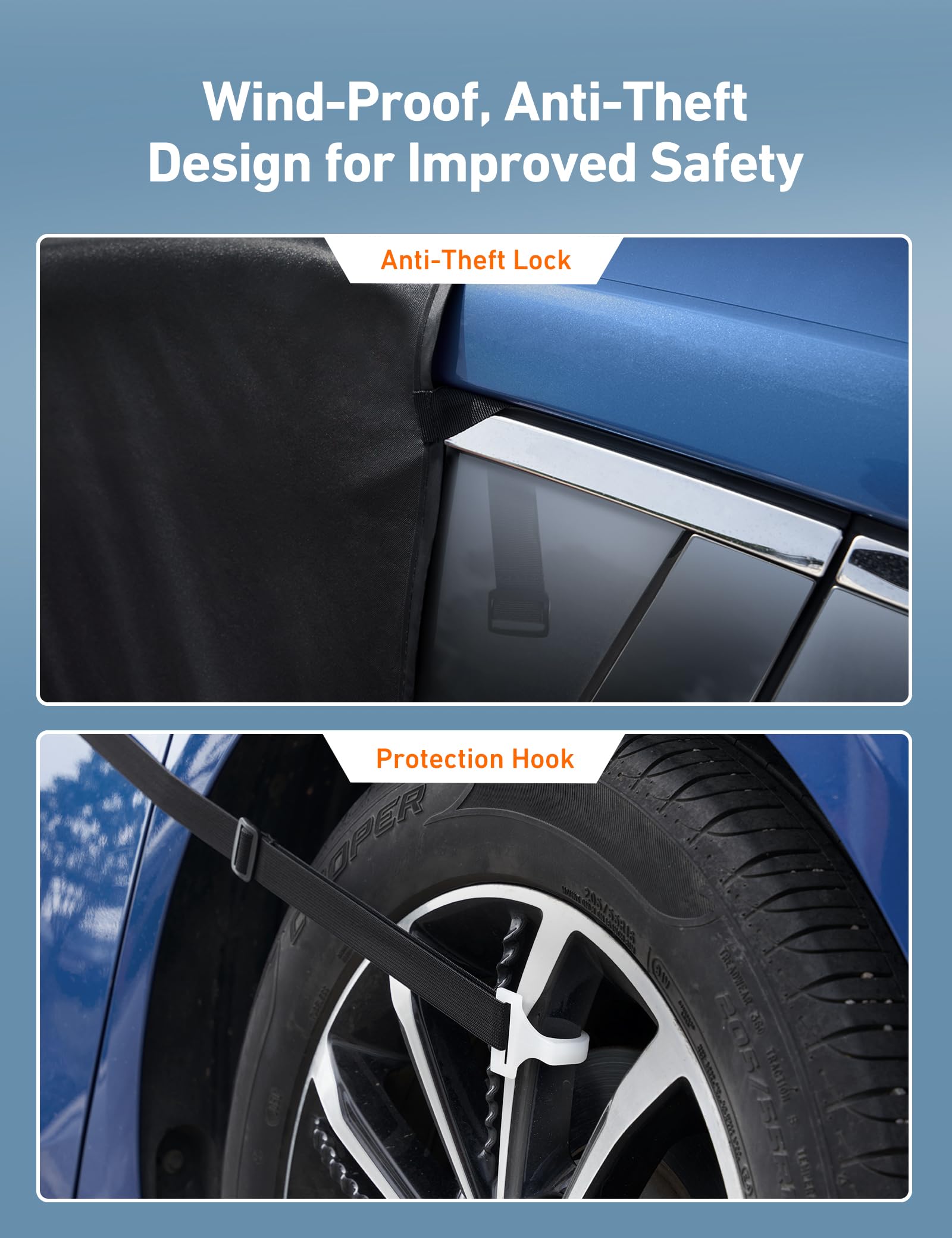 AstroAI four-strap design stays secure even in windy weather.