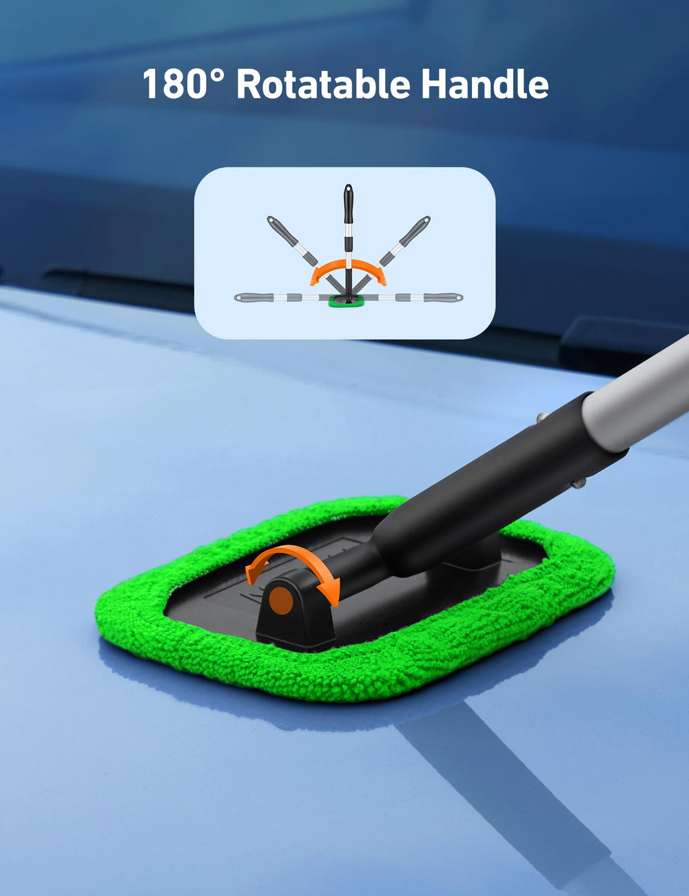 AstroAI windshield cleaner tool featuring a pivoting head cleans around window corners.