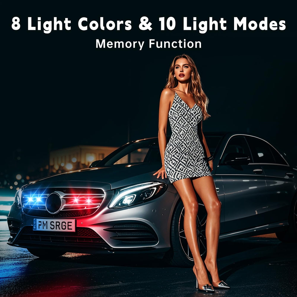 Asunder LED strobe lights in 8 colors boost visibility on motorcycle