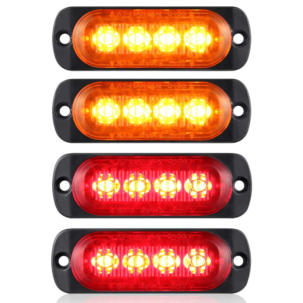 AT-HAIHAN trailer light front view with bright red amber optics for visibility
