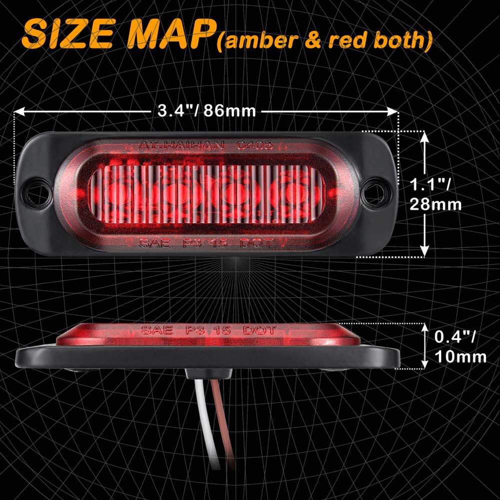 AT-HAIHAN trailer light side-marker lens for safer side visibility on highways