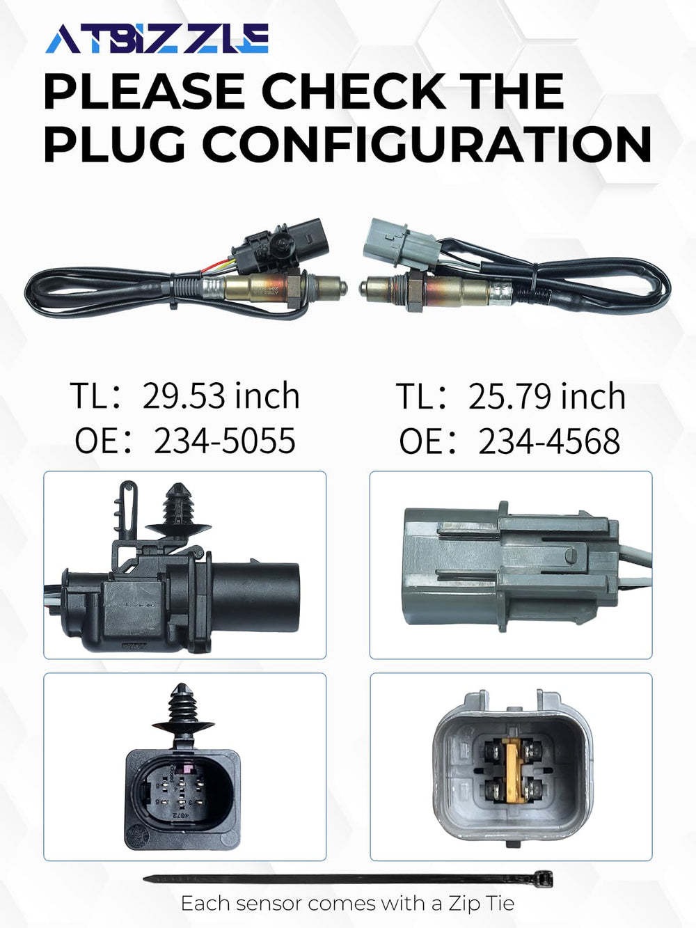 ATBIZZLE downstream oxygen sensor with durable 310S housing.