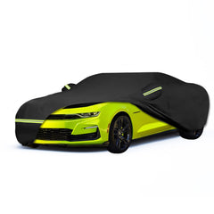 ATBKJ Camaro cover front view provides full-body protection from rain and sun.