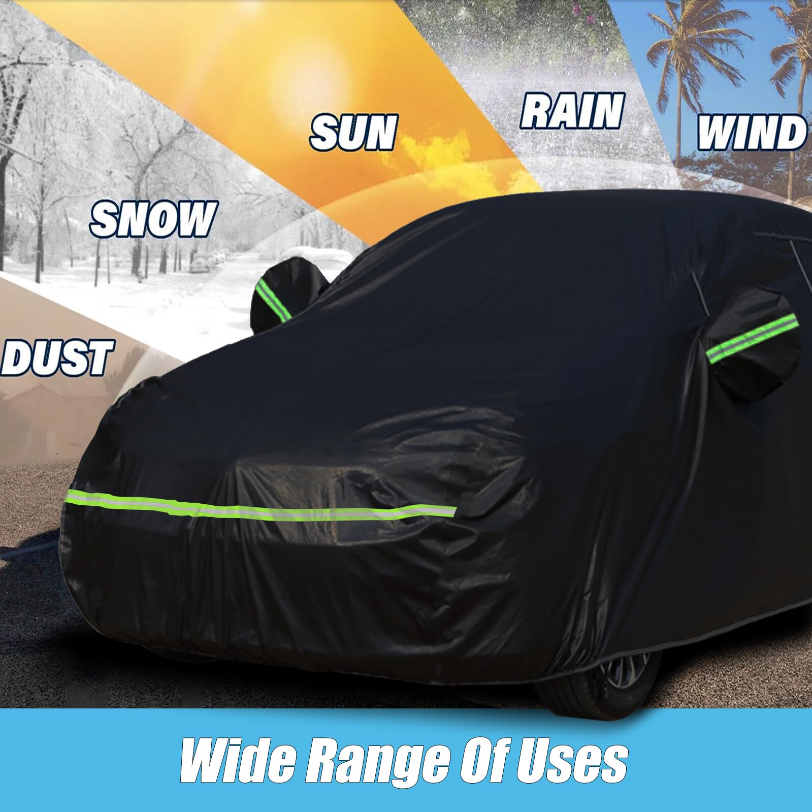 ATBKJ Dodge Charger cover windproof straps secured under vehicle