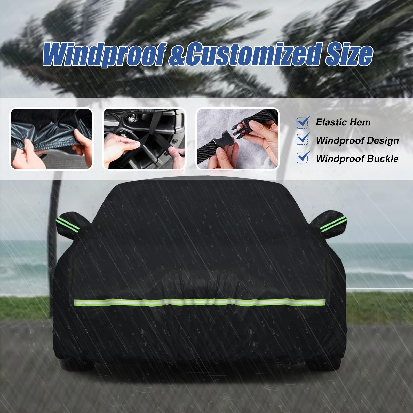 ATBKJ Dodge Charger cover close-up of driver-side zipper feature