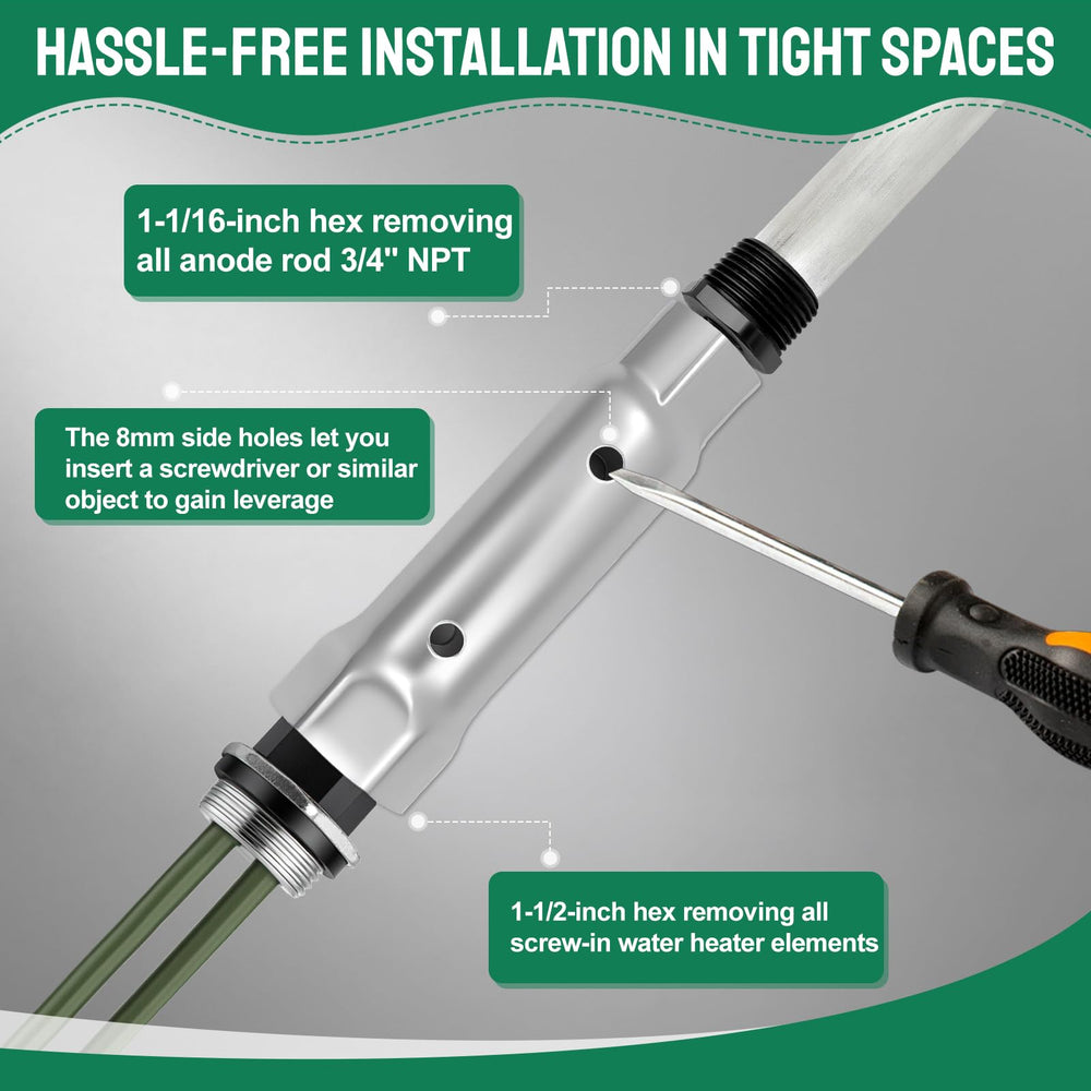 PTFE tape included for leak-free thread seals during installation