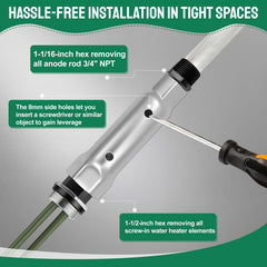 PTFE tape included for leak-free thread seals during installation