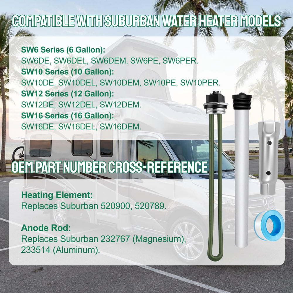 ATEEfaee magnesium anode rod protects Suburban water heater tank