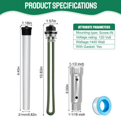 Dual-ended wrench socket used for element and anode servicing
