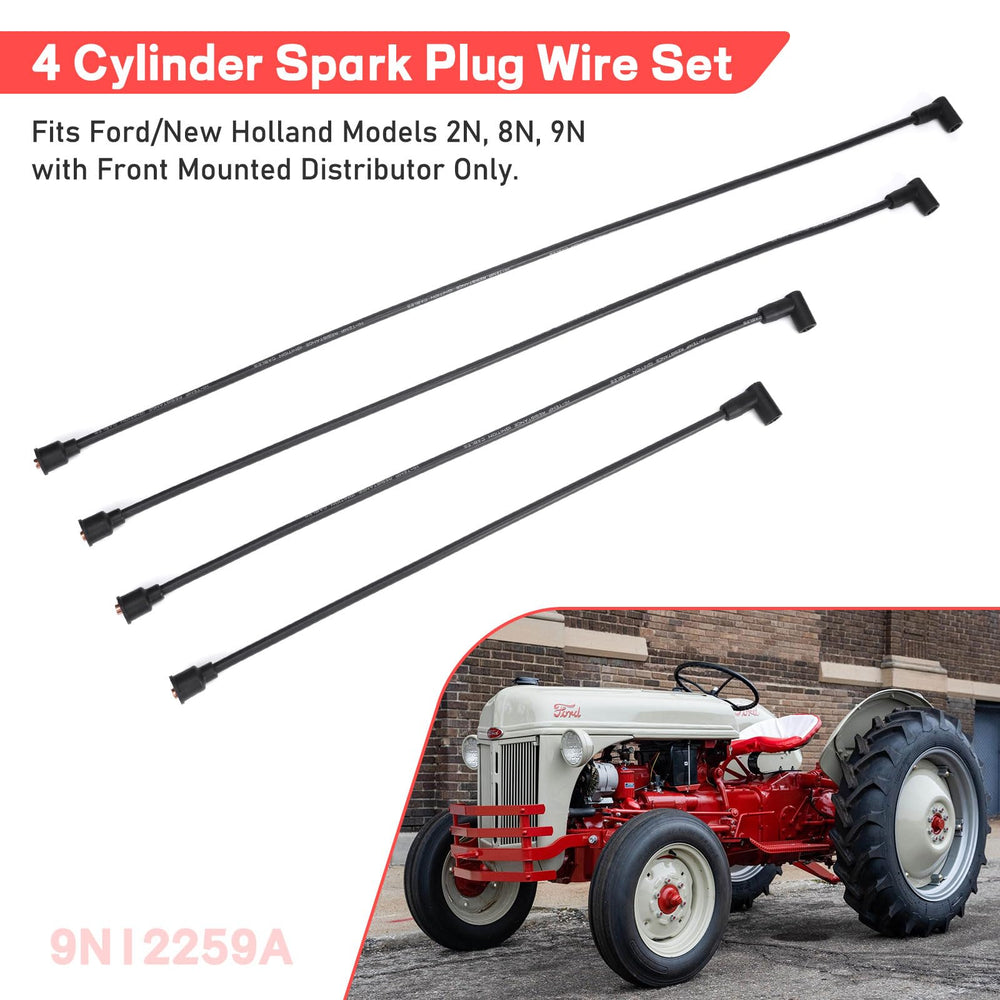 Durable silicone-covered spark plug wire for Ford tractor heat resistance