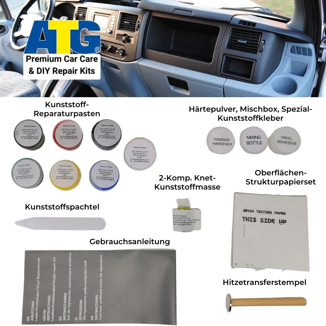 ATG dashboard repair kit flexible leather dash finish stays soft after drying.