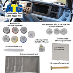 ATG dashboard repair kit flexible leather dash finish stays soft after drying.