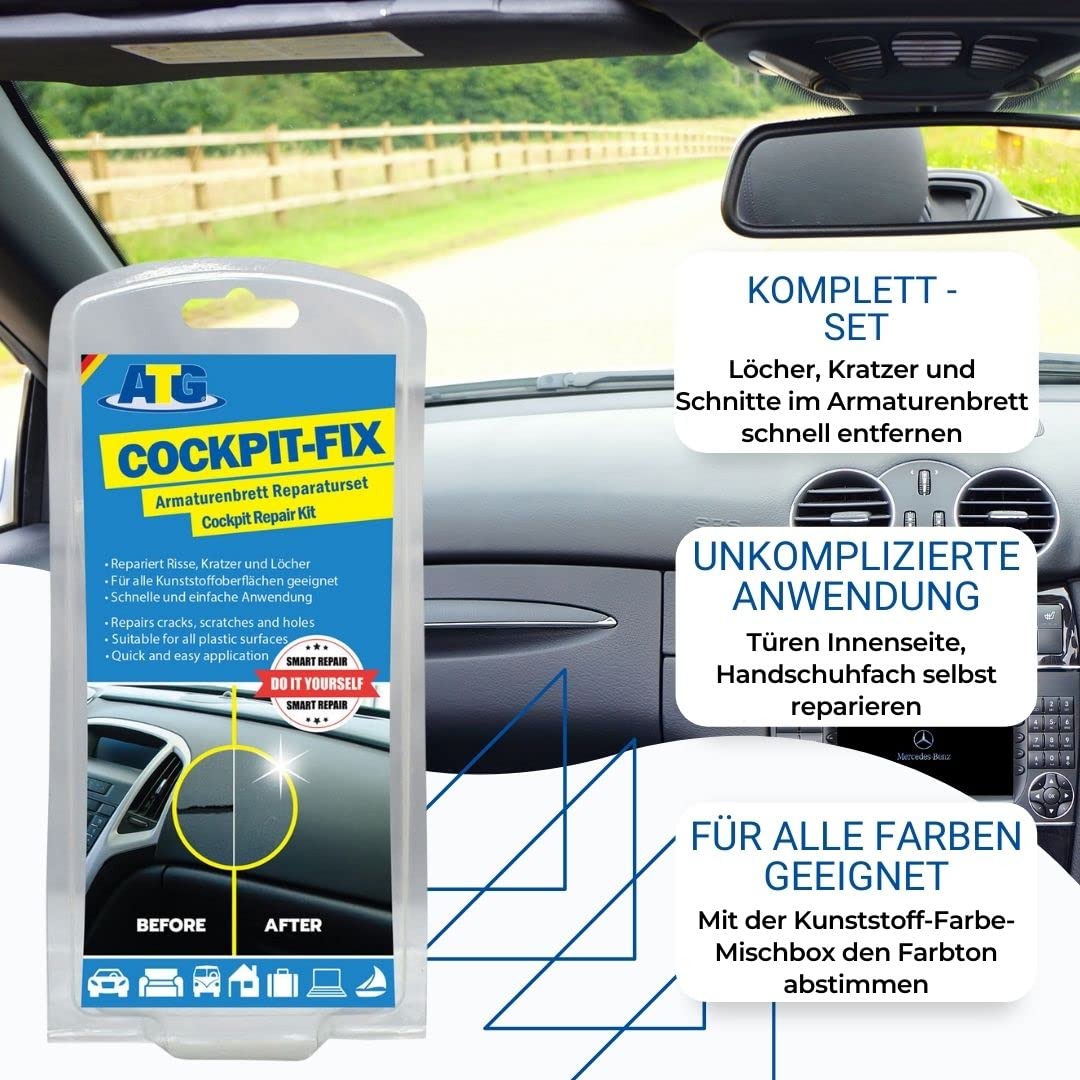 ATG dashboard repair kit uses surface pattern paper to blend repairs.