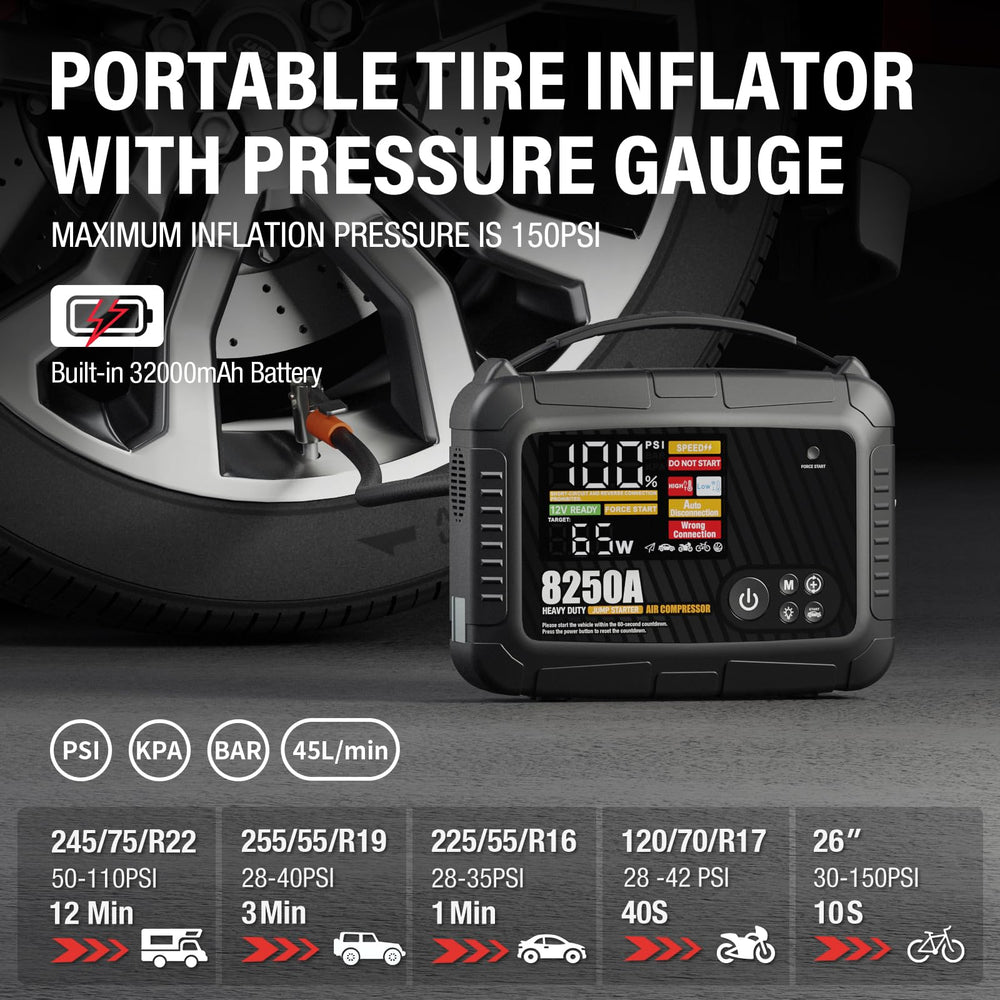 ATGFOX CS02-8250A PSI presets and auto-stop feature for easy inflation
