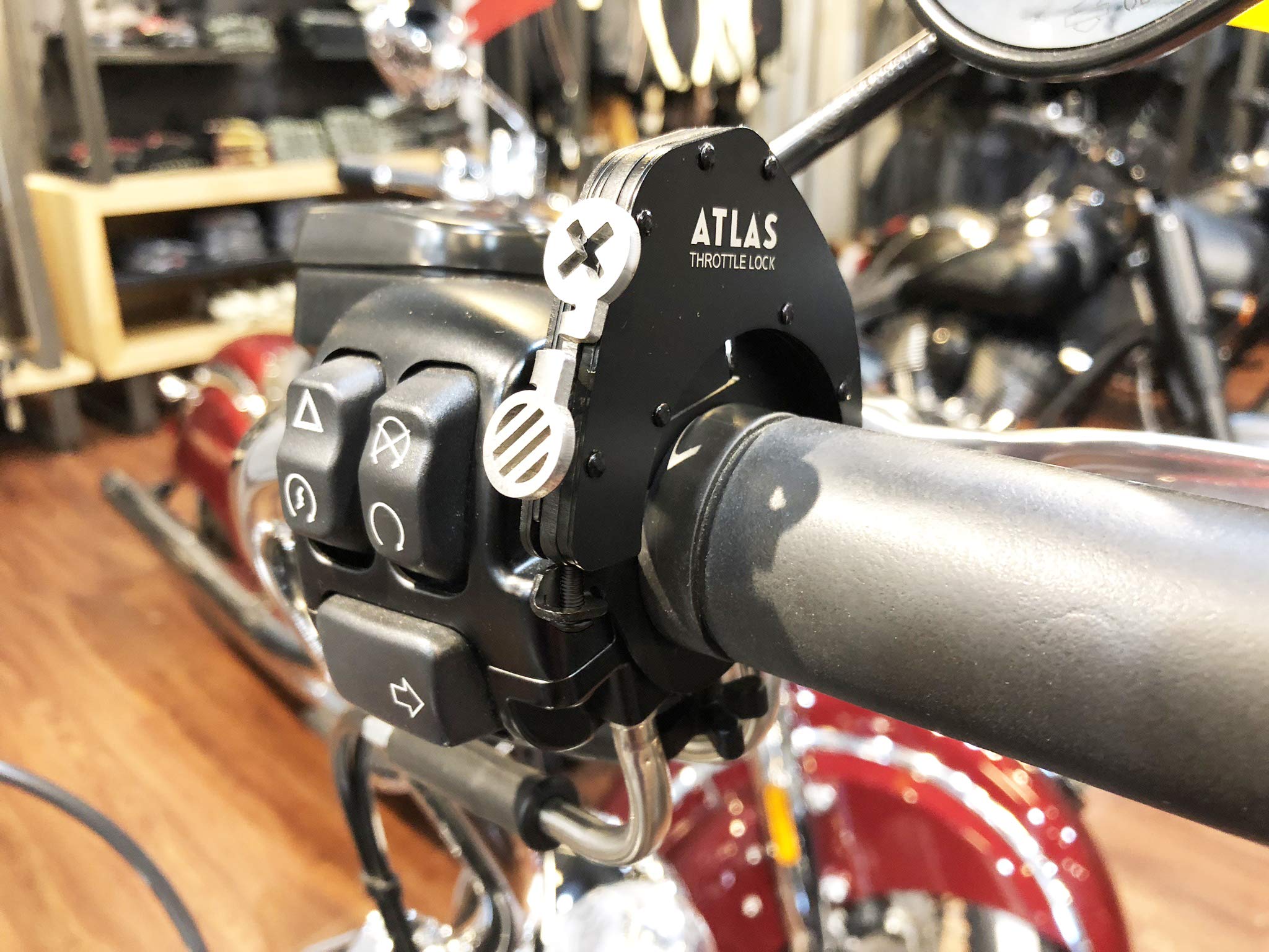 ATLAS Throttle Lock secure mechanism demonstrated on a busy street.