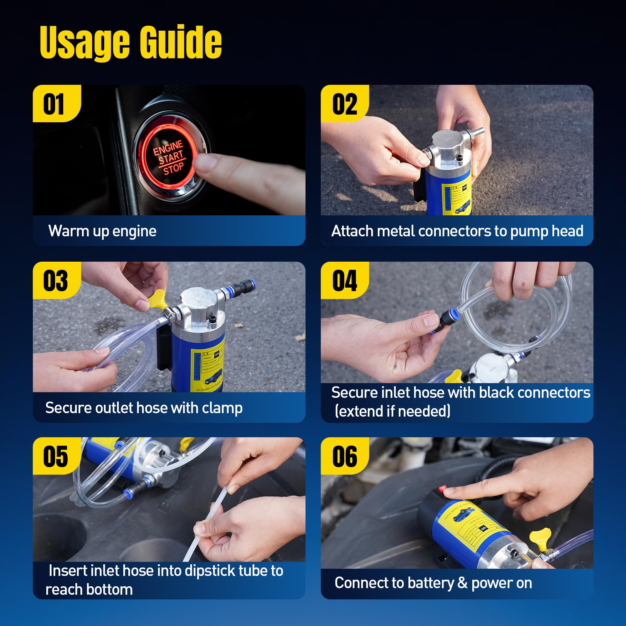 ATLIKE 12V oil extractor transfers engine oil and transmission fluid smoothly.