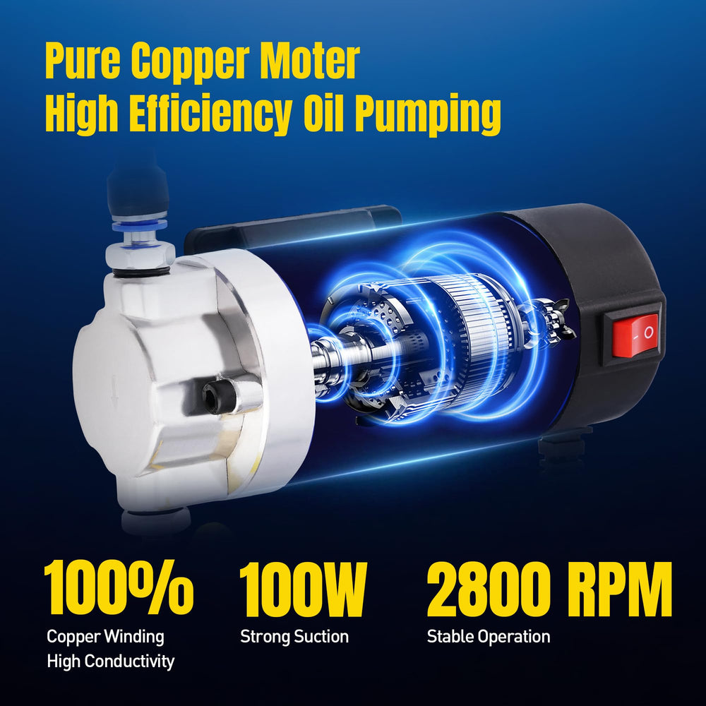 ATLIKE 12V oil extractor self-priming action delivers steady flow.