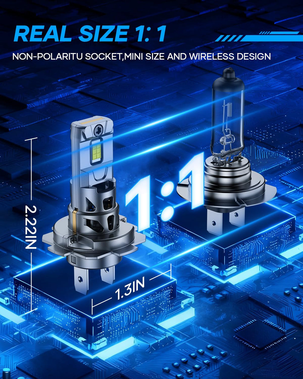 AtomBulb H7 plug-and-play setup enables quick, tool-free installation