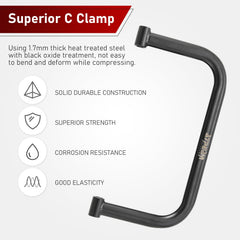 ATP C clamp jaw and hand lever in use for steady valve compression.