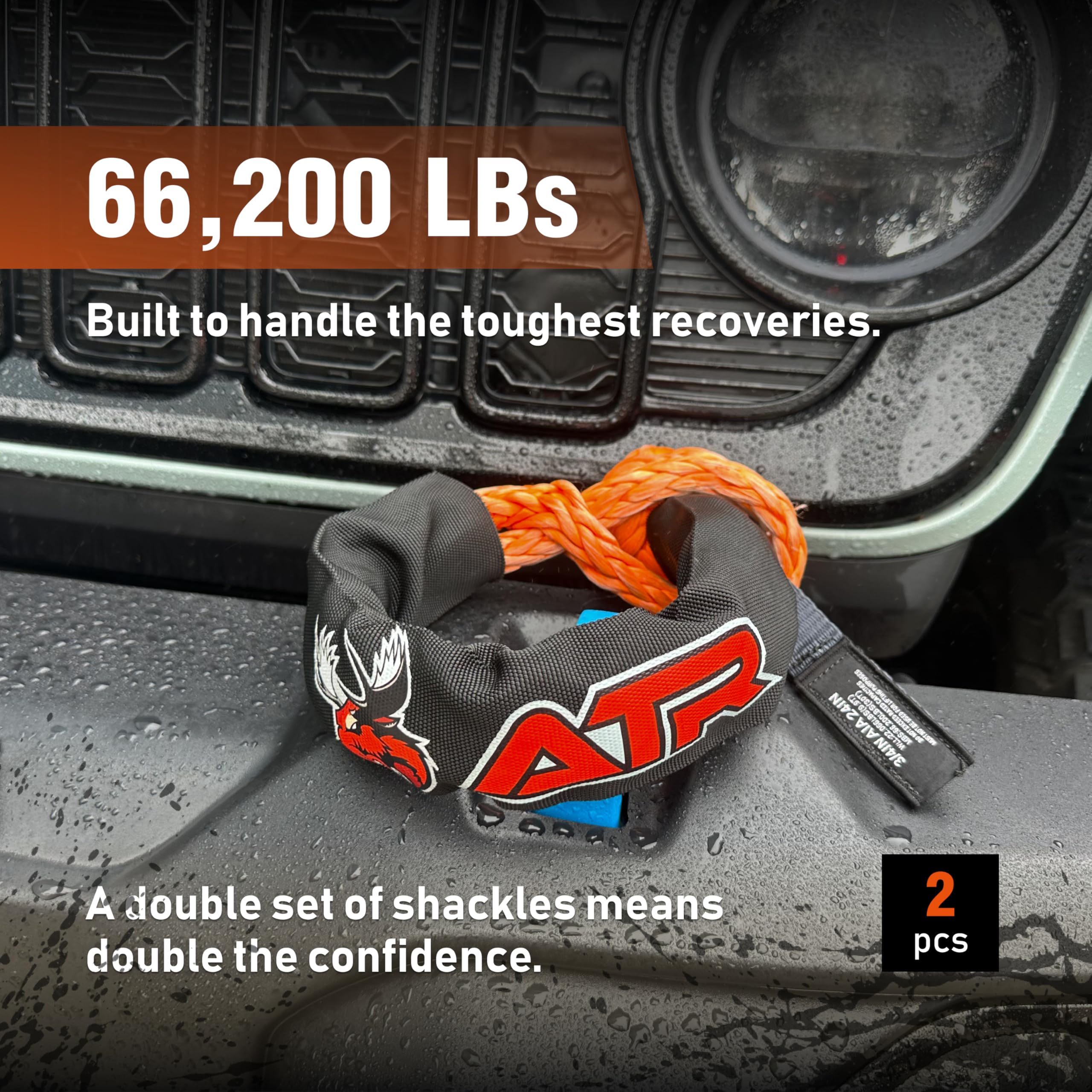 ATR Soft Shackle for towing and recovery in difficult terrains.