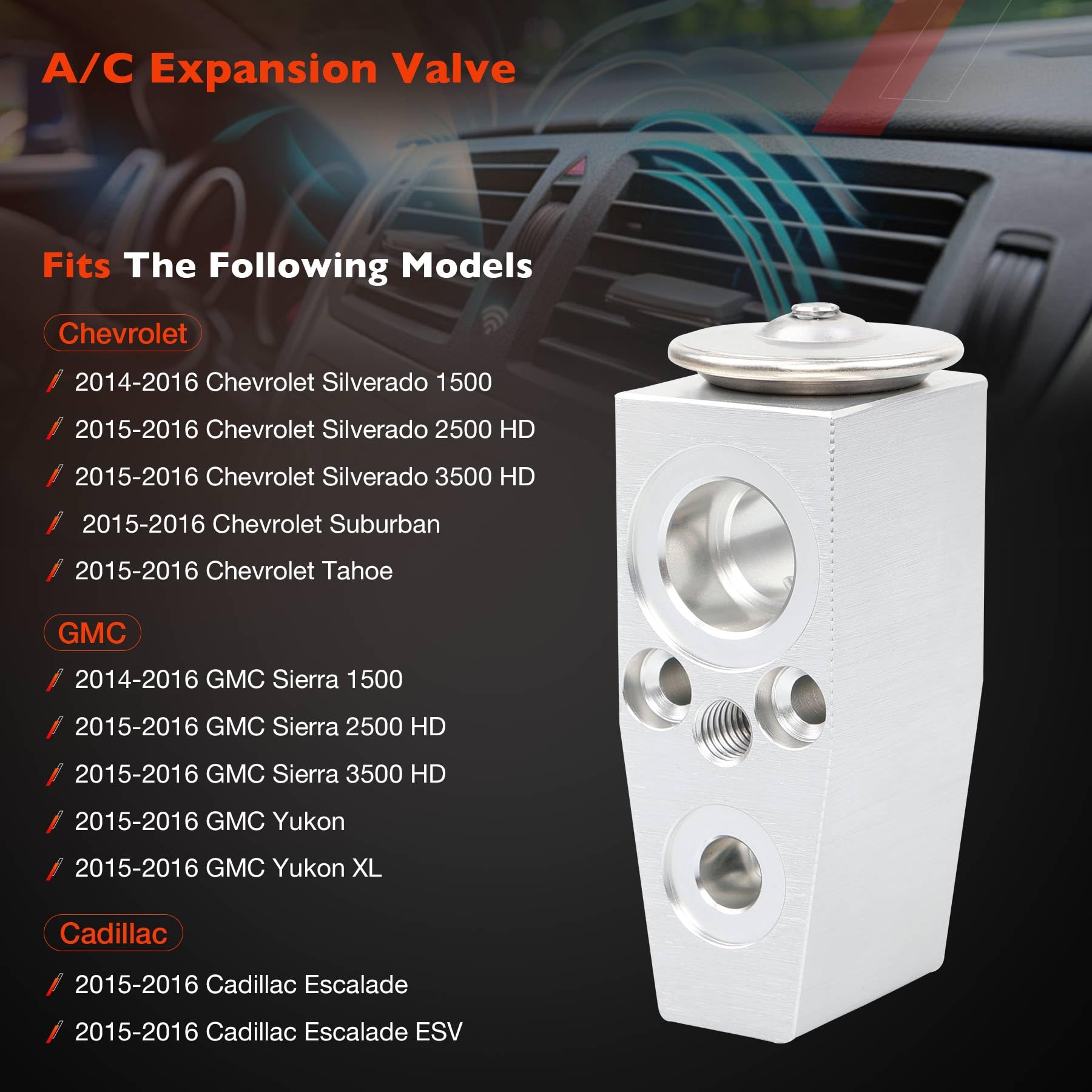 ATRACYPART expansion valve kit for Silverado 2500HD/3500HD maintains consistent refrigerant flow.