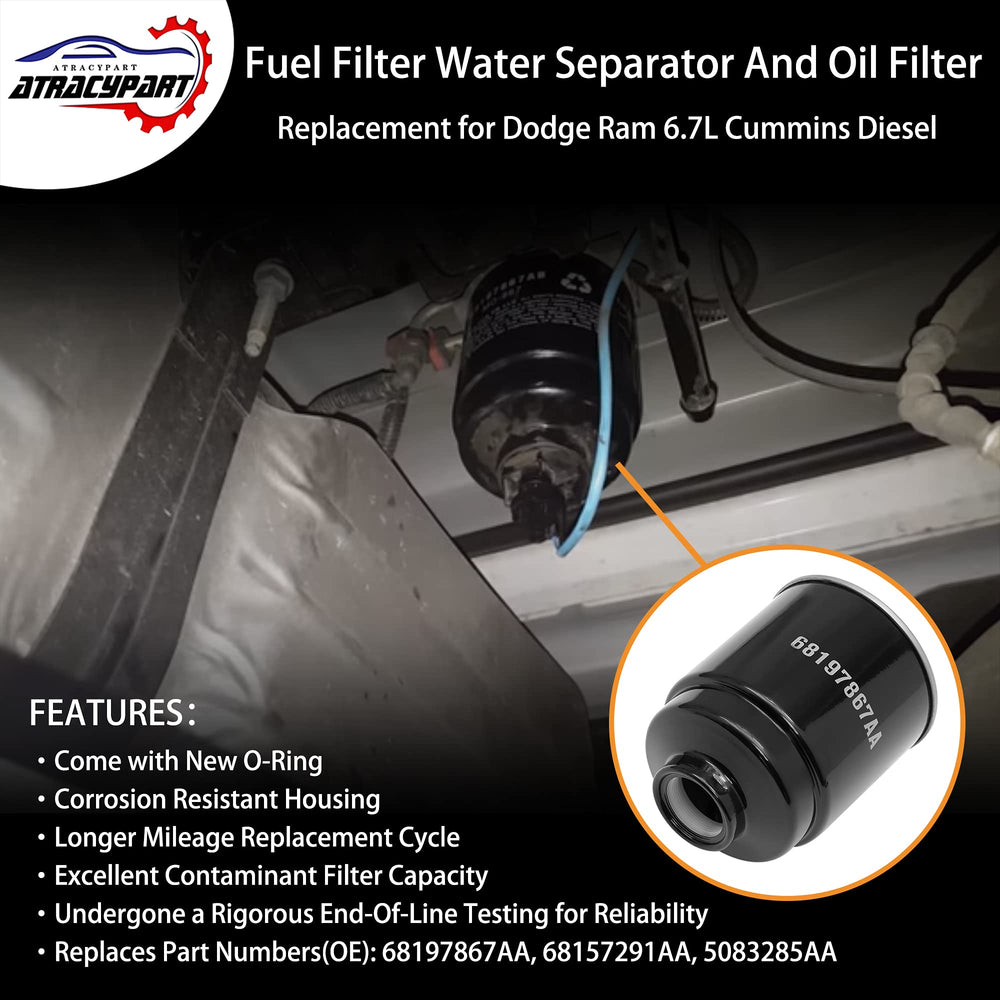 ATRACYPART oil filter close-up highlights multi-layer filtration for engine protection.