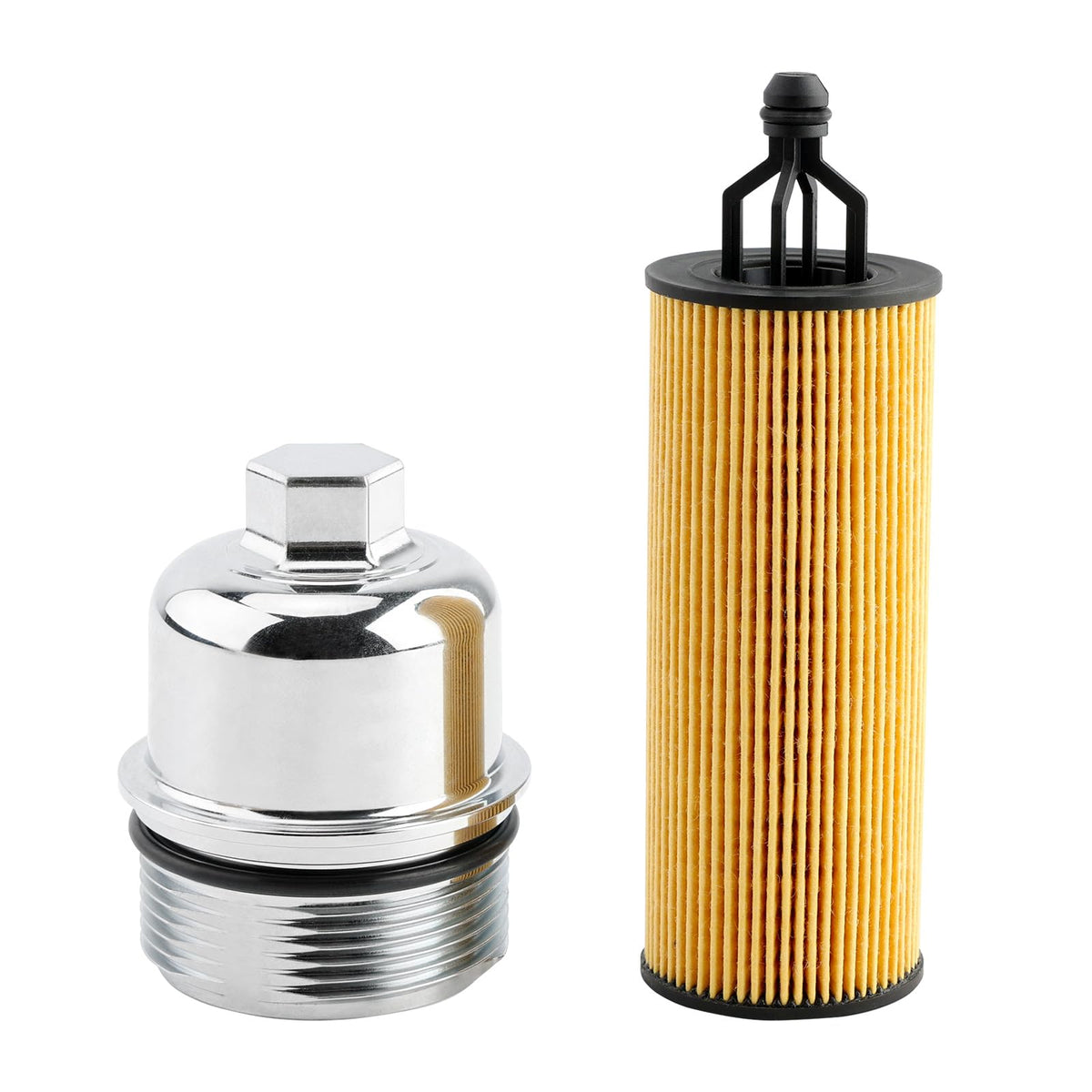 ATRACYPART aluminum oil filter housing cap viewed from side for durable seal installation.