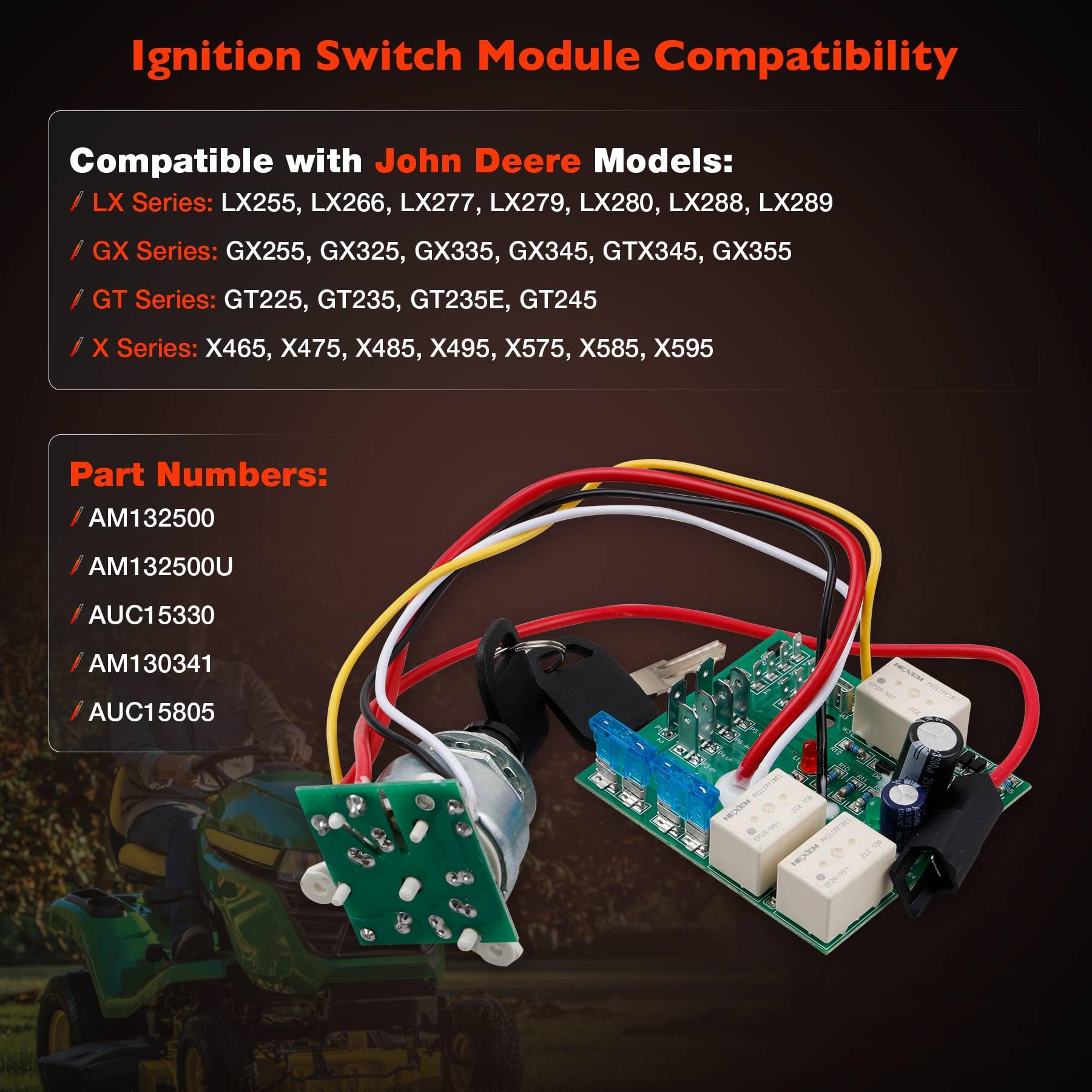 ATRACYPART AM132500 ignition switch side view highlights easy installation.