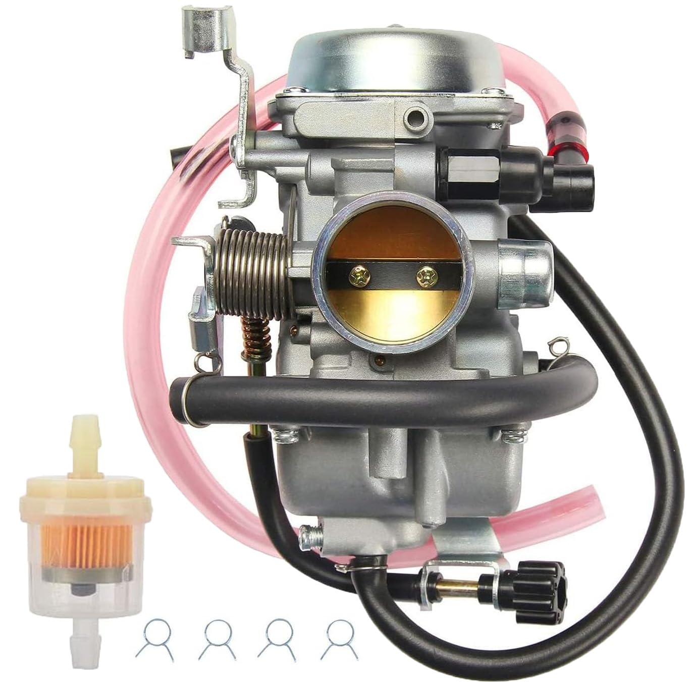 ATRACYPART Bayou 300 carburetor front view shows proper alignment for a seamless replacement.