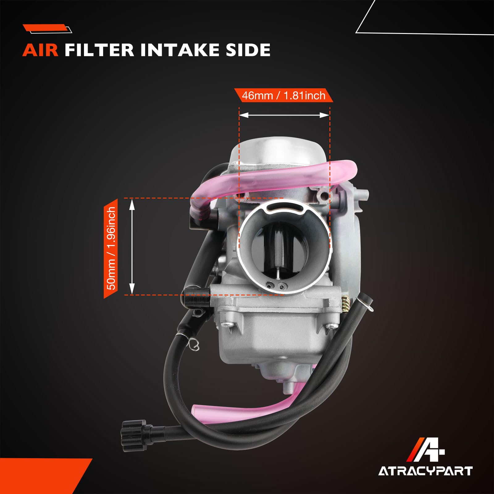 ATRACYPART carburetor dimensions for intake and filter fit