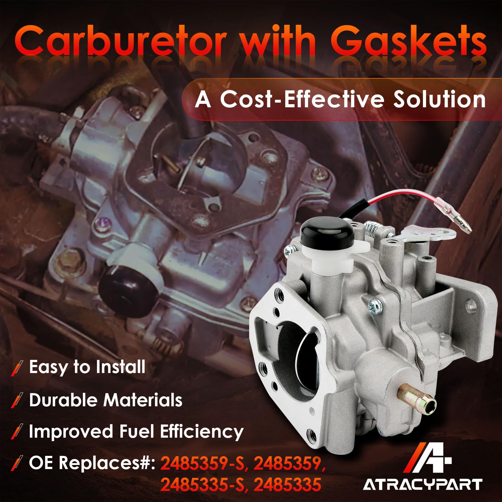 ATRACYPART Kohler carburetor installed in engine demonstrating seamless fit and operation.