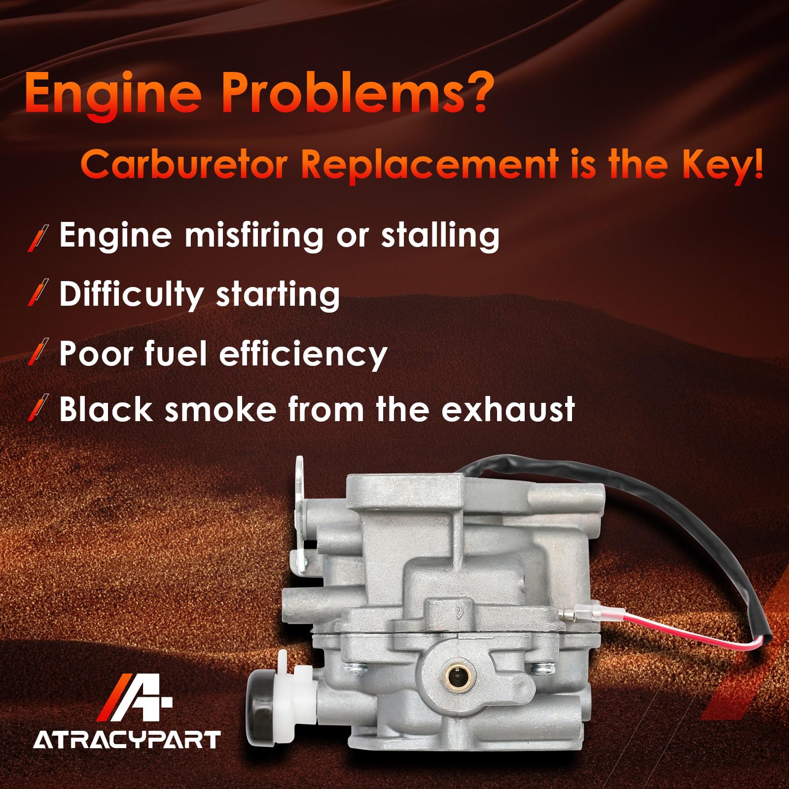 ATRACYPART side view of Kohler carburetor highlighting compact profile.