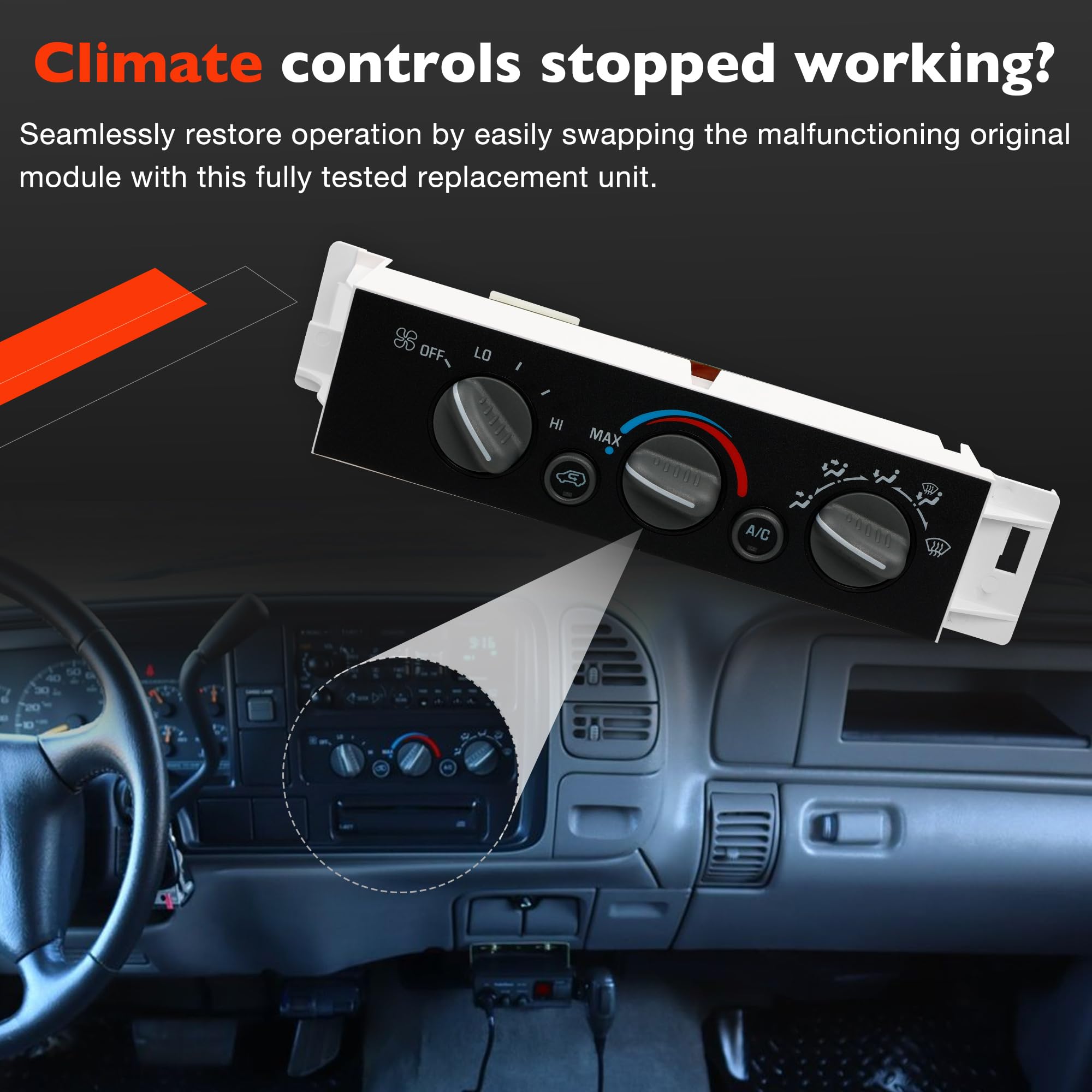 ATRACYPART climate control panel ABS material emphasizes durable construction