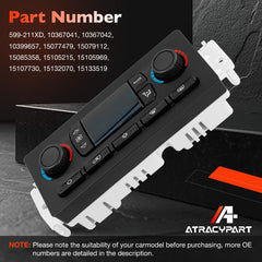 ATRACYPART climate control panel dash assembly close view