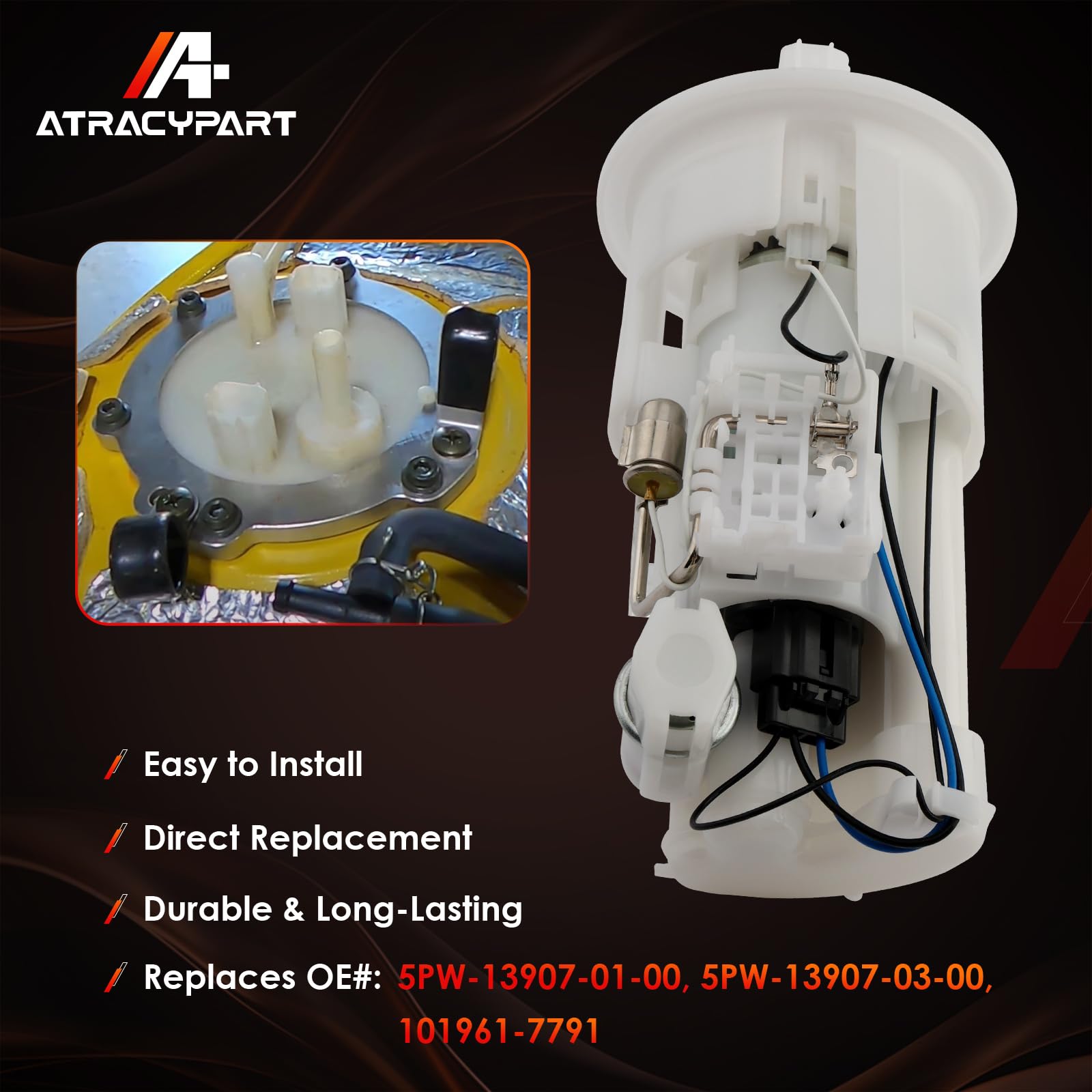 ATRACYPART connector detail shows secure wiring for consistent starting and performance
