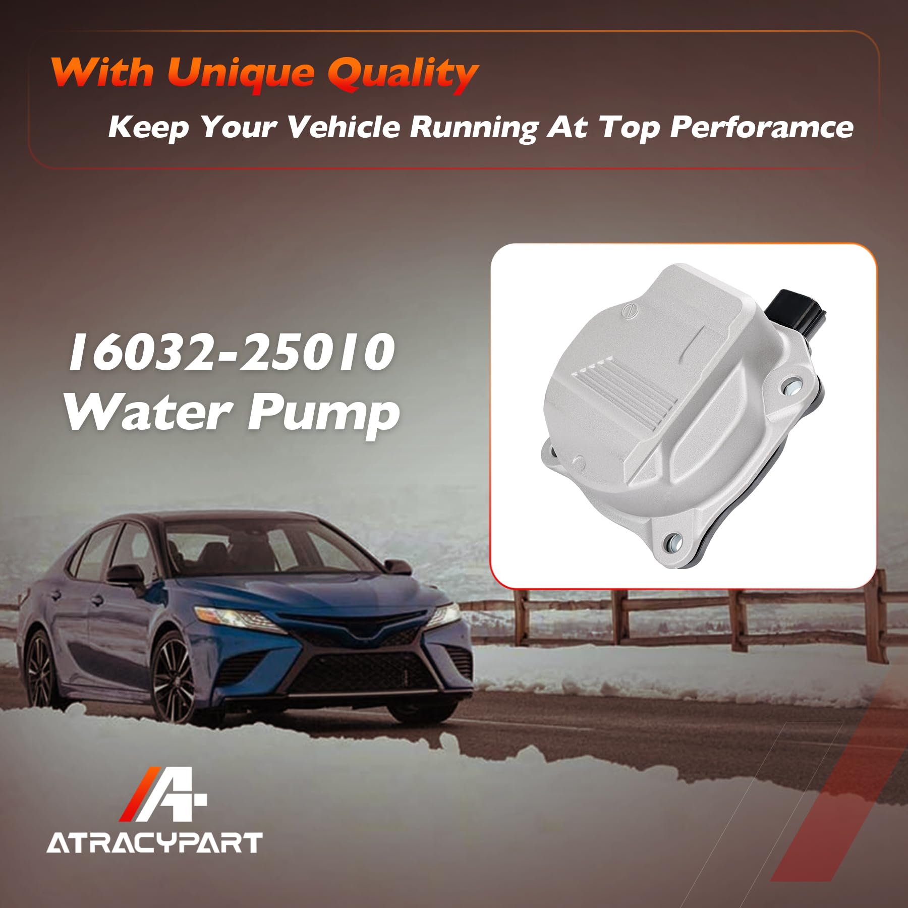 ATRACYPART packaging for a ready-to-install coolant water pump kit