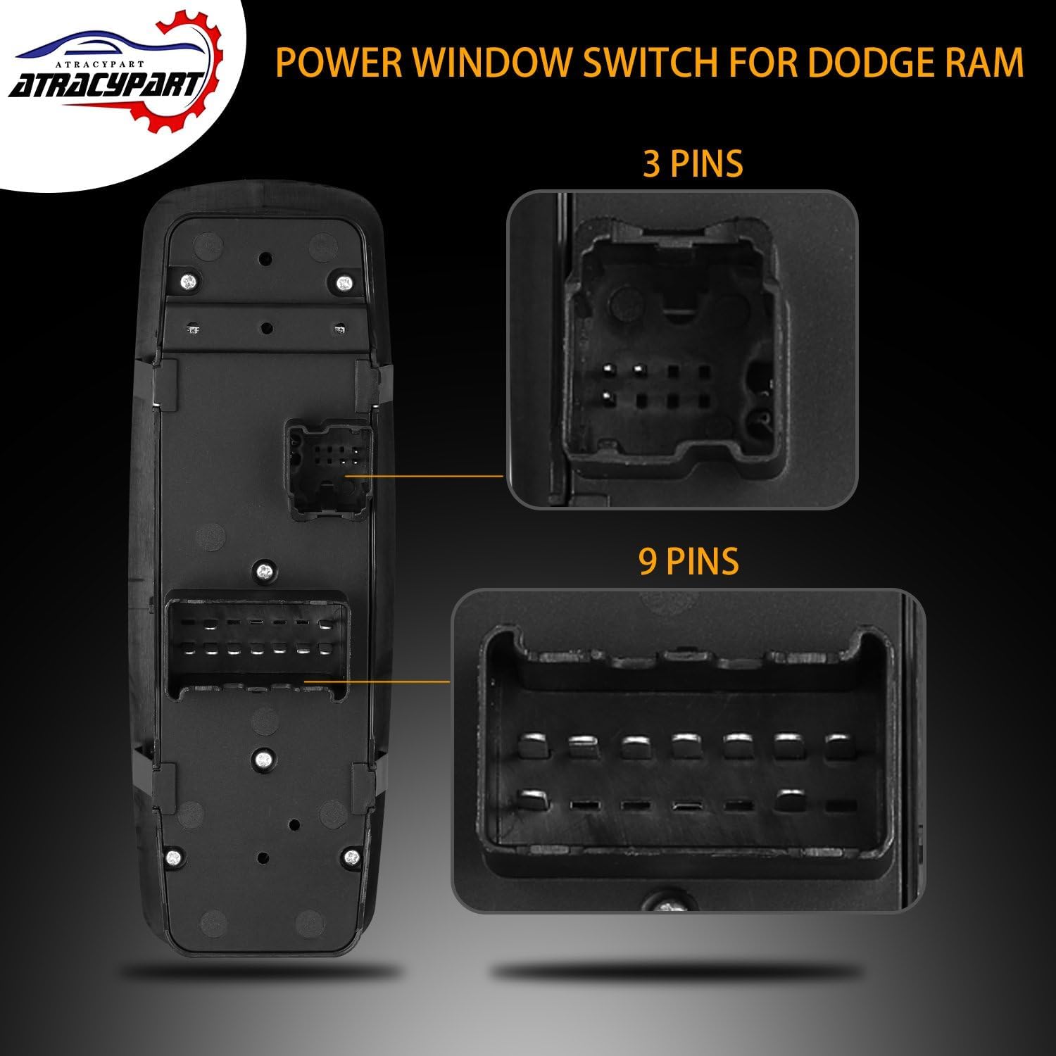 ATRACYPART Dodge Ram window switch assembly highlighting compatibility and replacement ease