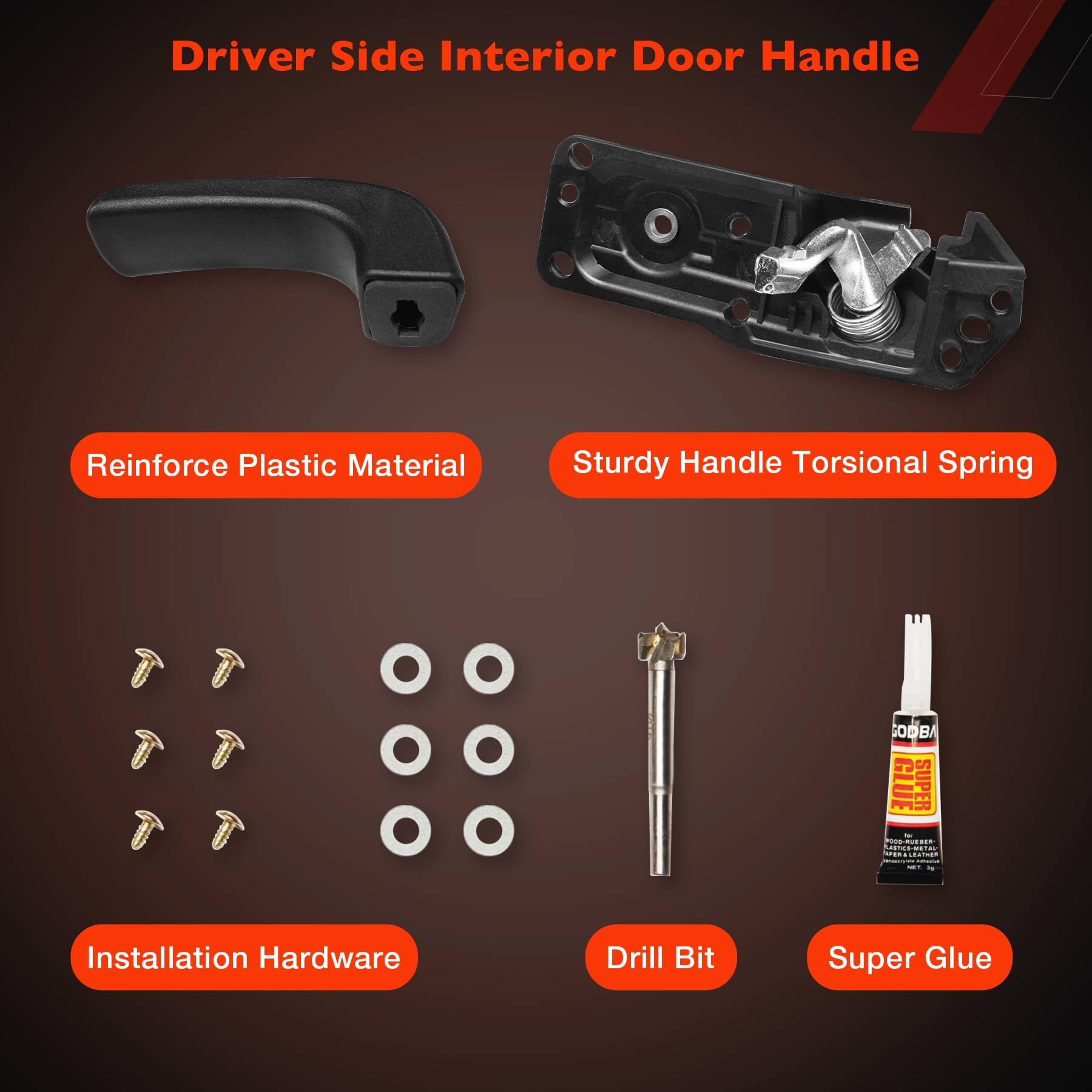ATRACYPART door handle mechanism with reinforced spring for longevity.