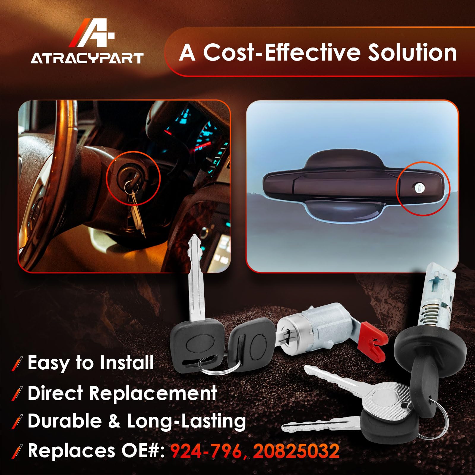 ATRACYPART door lock without chip for mechanical operation and durability.