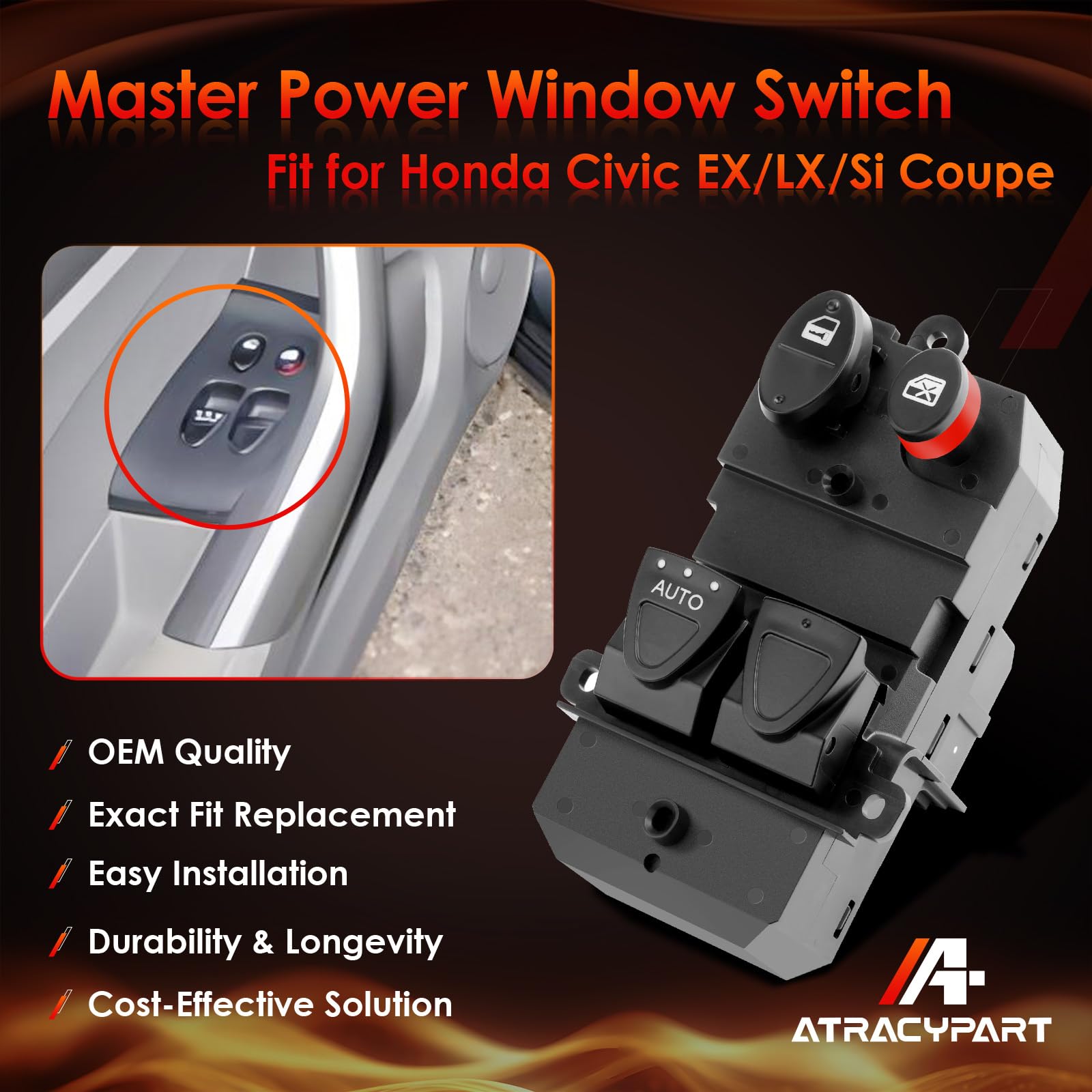 ATRACYPART driver-side control switch for Honda Civic enables smooth operation