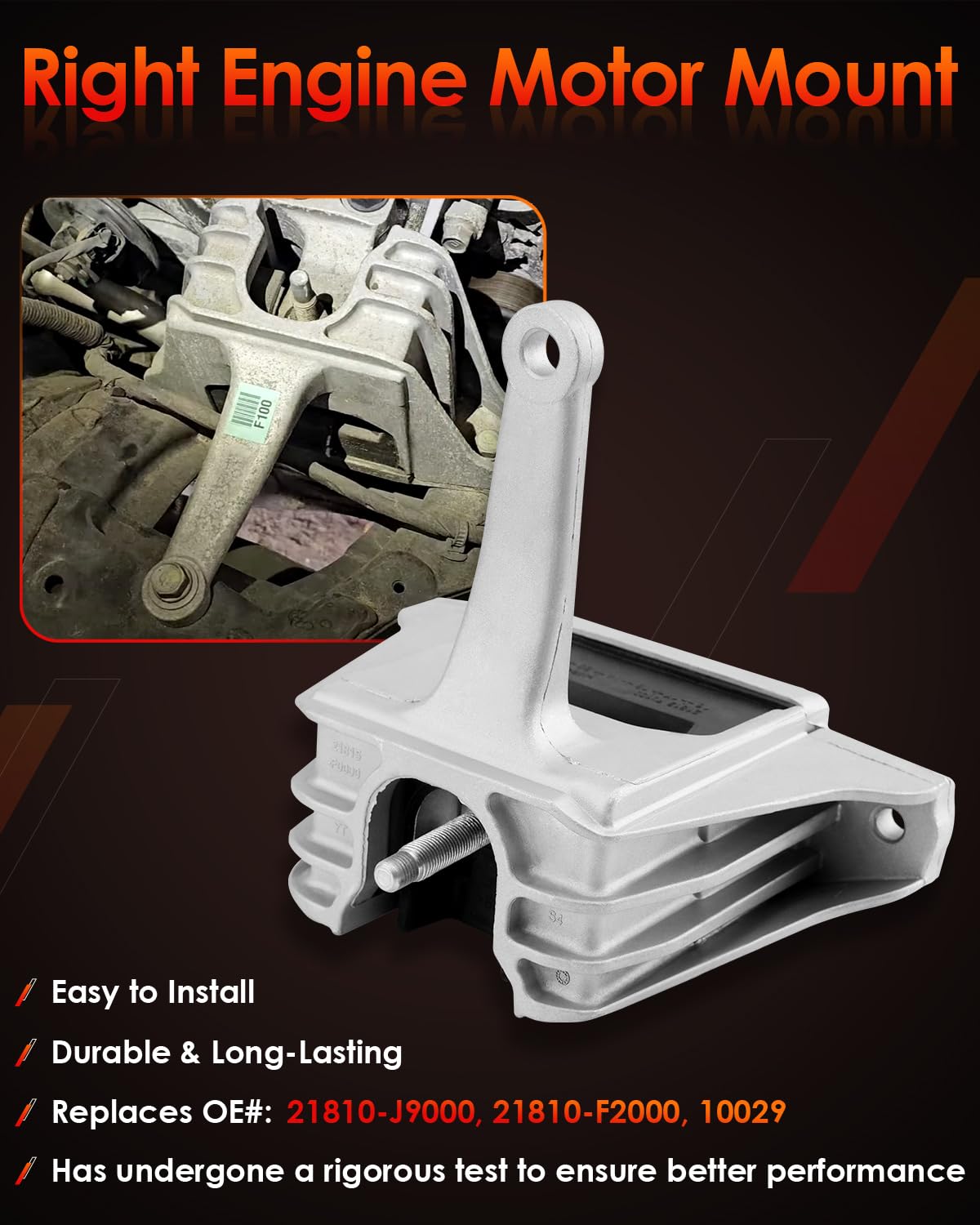 ATRACYPART engine-mount-right view highlighting robust mounting surface for wear resistance