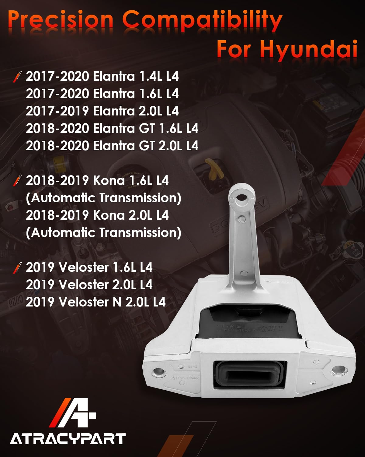 ATRACYPART engine-mount-right side angle emphasizes vibration isolation design