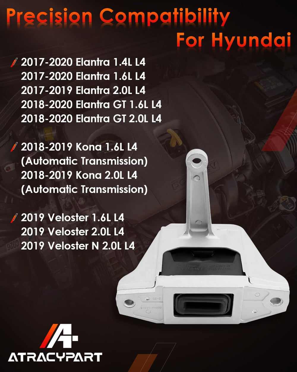 ATRACYPART engine-mount-right side angle emphasizes vibration isolation design